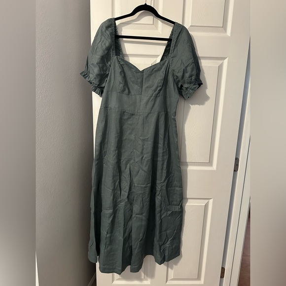 BODEN Linen Sweetheart Neckline Dress - Picture 3 of 6